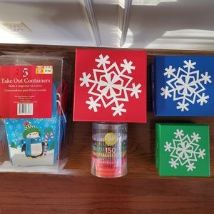 🌲"Ready for the Holidays" Take Out Containers, Take Out Stackables, Baking Cups